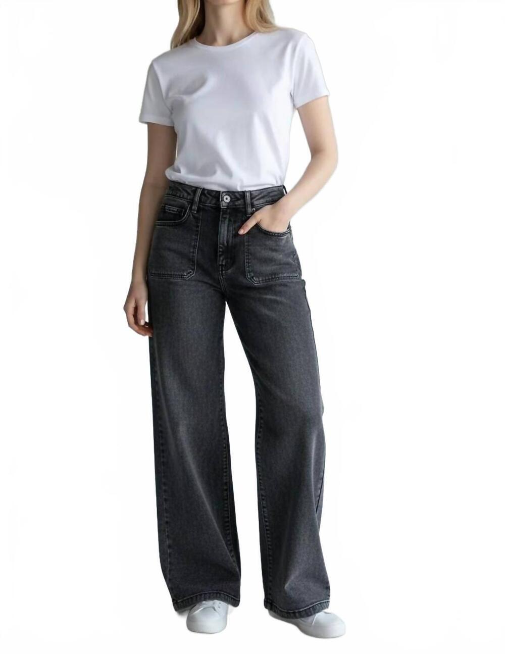 NEW JUST BLACK DENIM mini patch pocket jeans in washed black